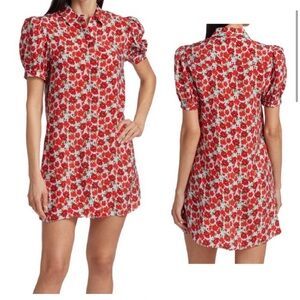 Alice + Olivia Jean Puffed -Sleeve Floral dress